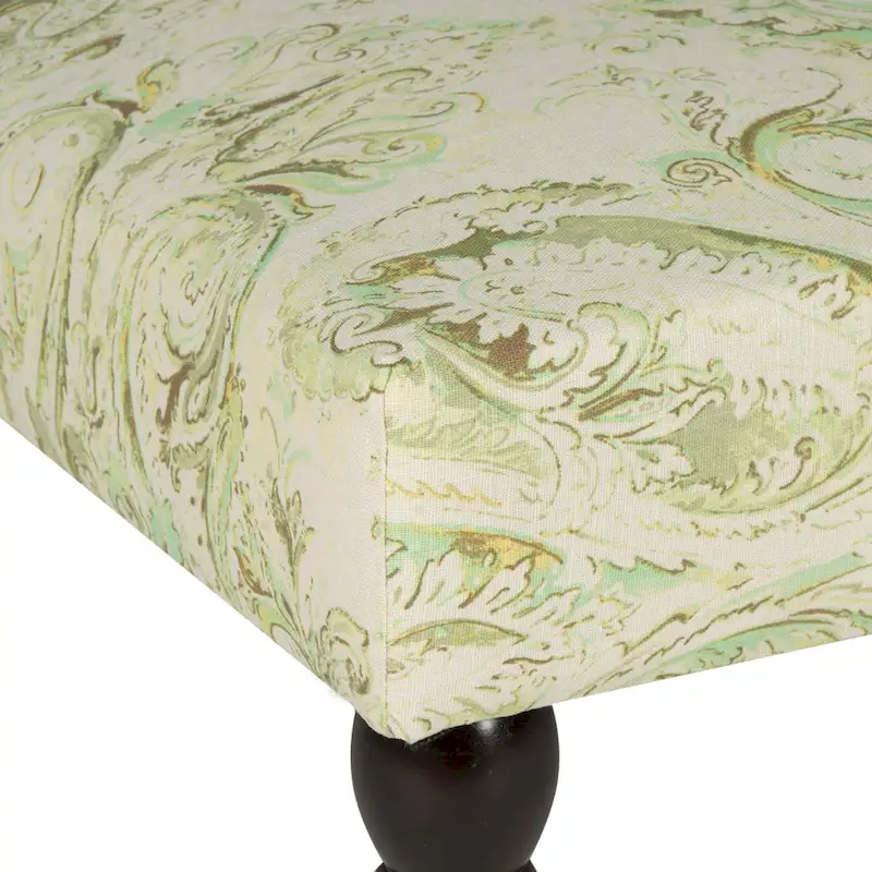 SAFAVIEH Alina Green Paisley Printed Bench - 0 - 47 W x 26 D x 16 H - 47Wx26Dx16H