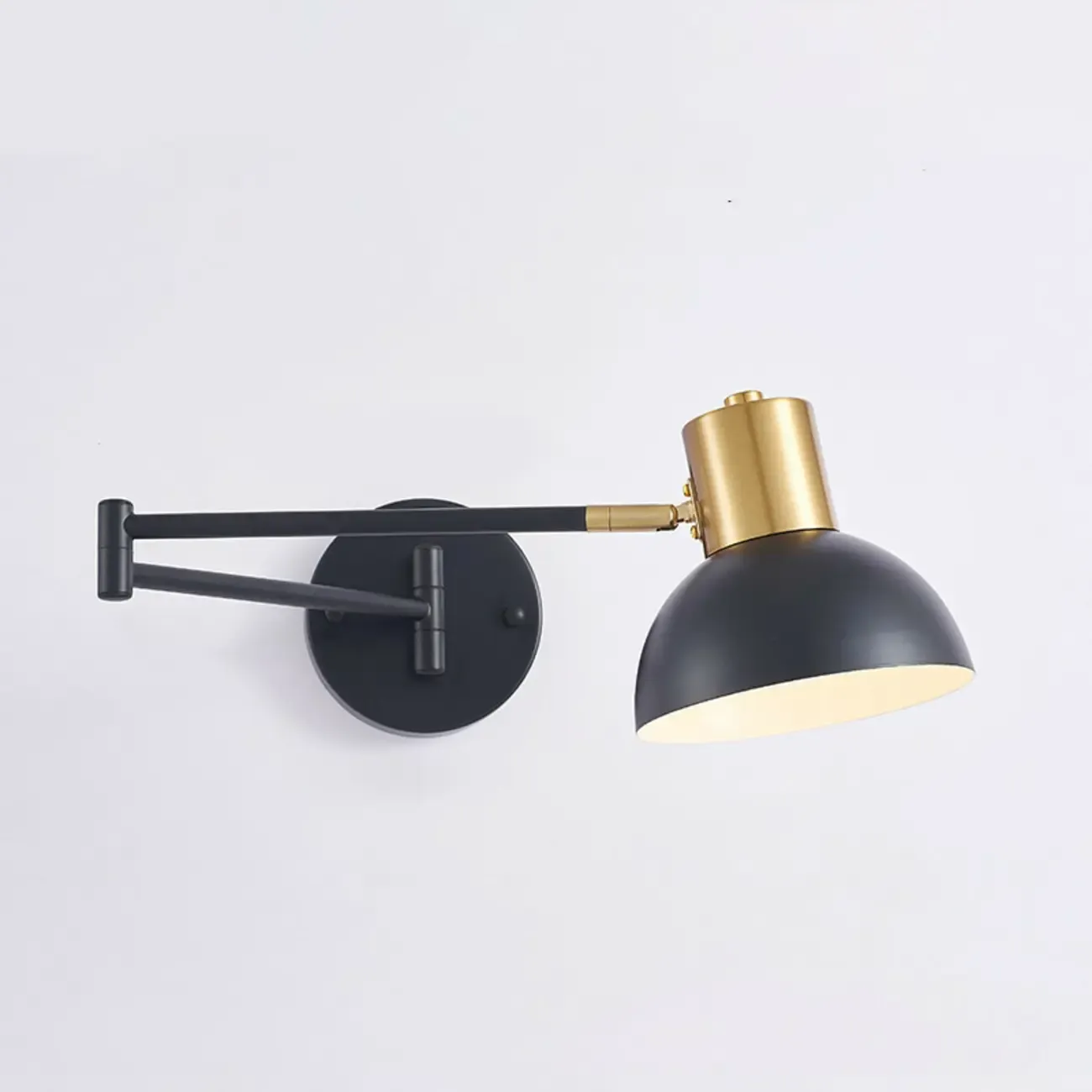 Modern Metal Hemisphere Shade Swing Arm Wall Light
