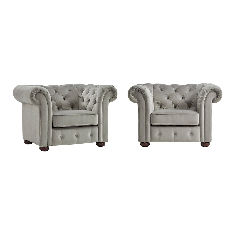 Gdansk Tufted Scroll Arm Chesterfield Chair