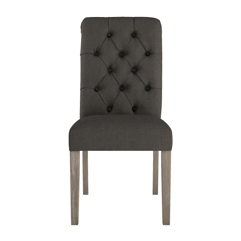 Benchwright Linen Tufted Dining Chair with Grey Finish Legs (Set of 2) by iNSPIRE Q Artisan