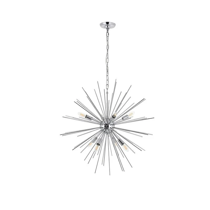 Timber 8 light Chrome Pendant