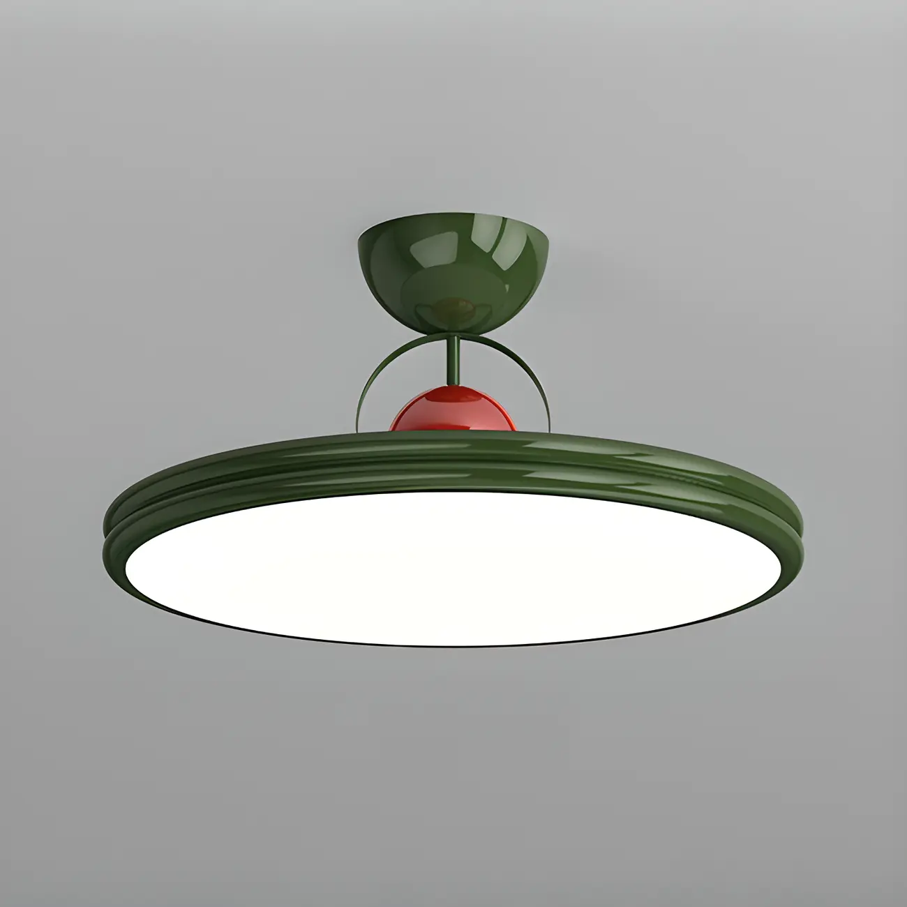 Dimmable Circle Semi-Flush LED Ceiling Light for Bedroom