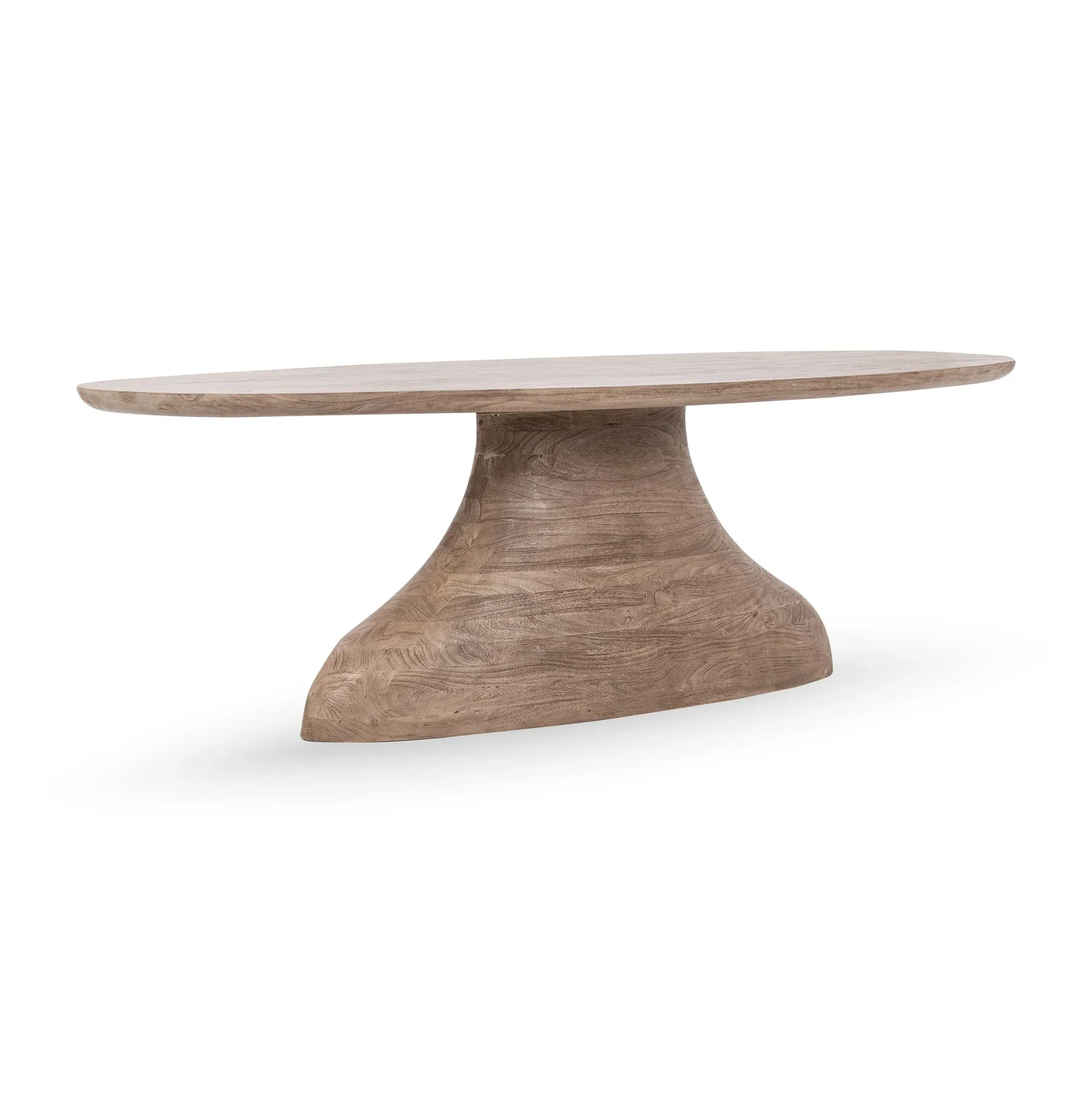 Amra Solid Wood Oval Dining Table - Sandstone Greige