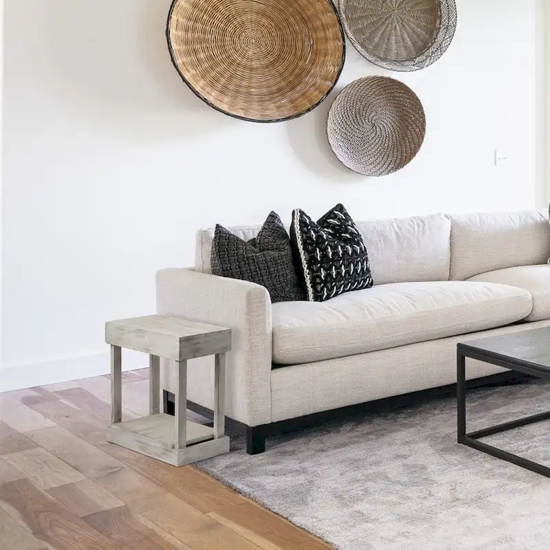 Rustic Farmhouse Solid Wood Accent End Table