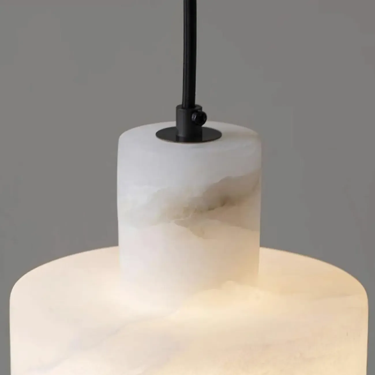 Modern White Marble Cylinder Kitchen Pendant Light