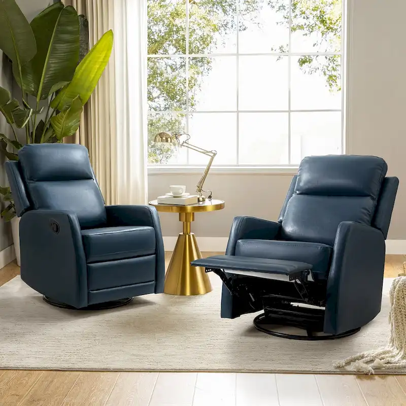 Esteban Swivel Recliner with Tufted Back Set of 2 by HULALA HOME