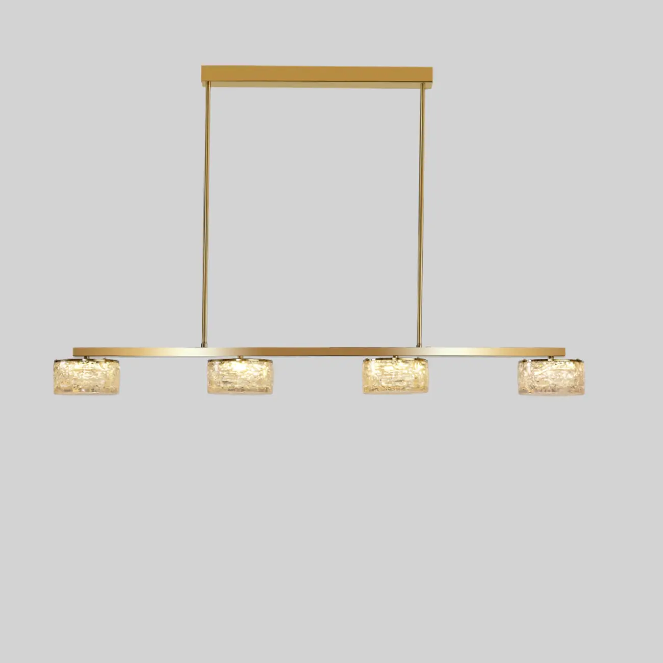 Gold Metal Island Lighting with Remote Control Stepless Dimming