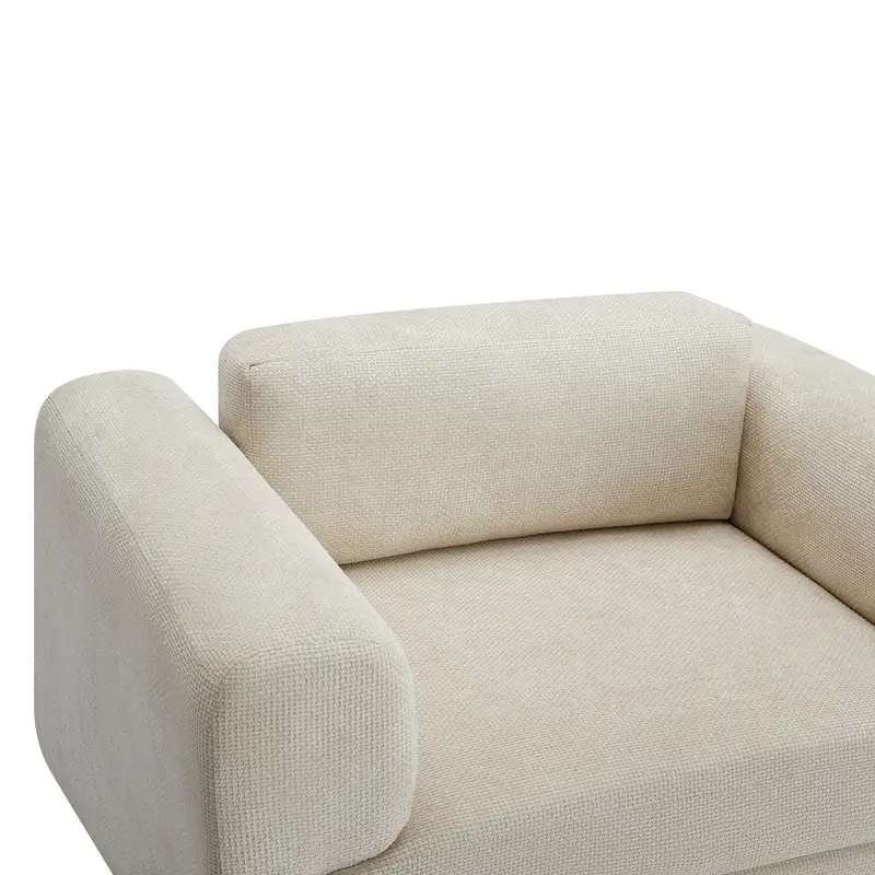 45.5 Woven Velvet Fabric Accent Chair with High-Density Cushion