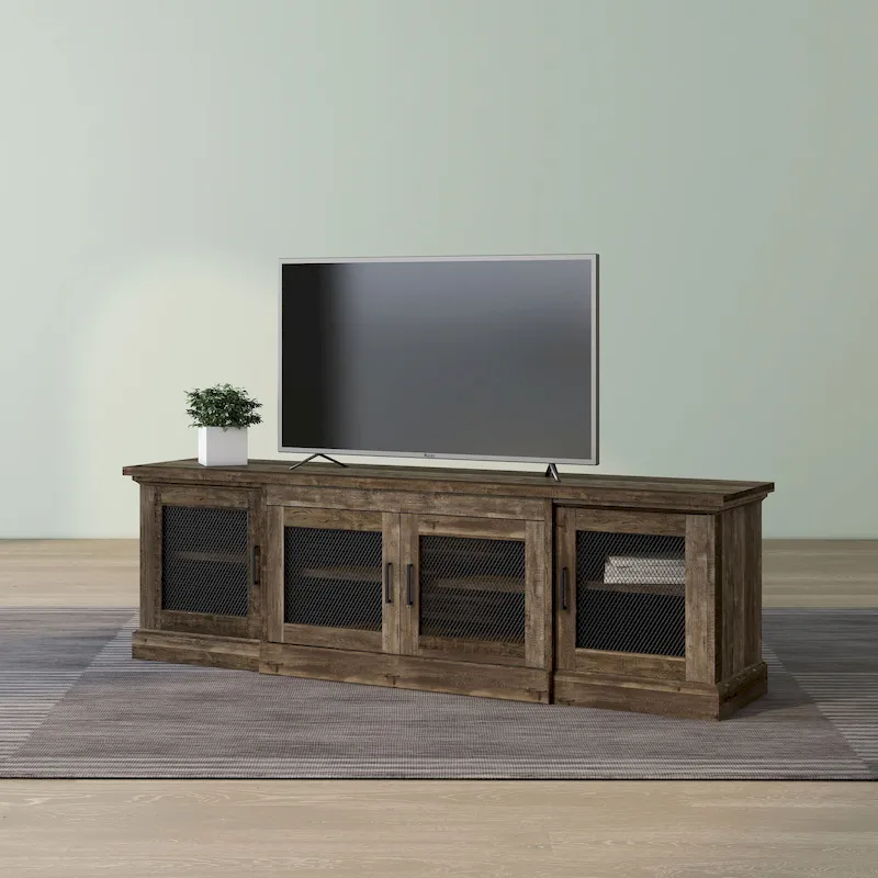 DH BASIC Rustic Reclaimed Oak 69-inch Wide 6-Shelf TV Stand by Denhour