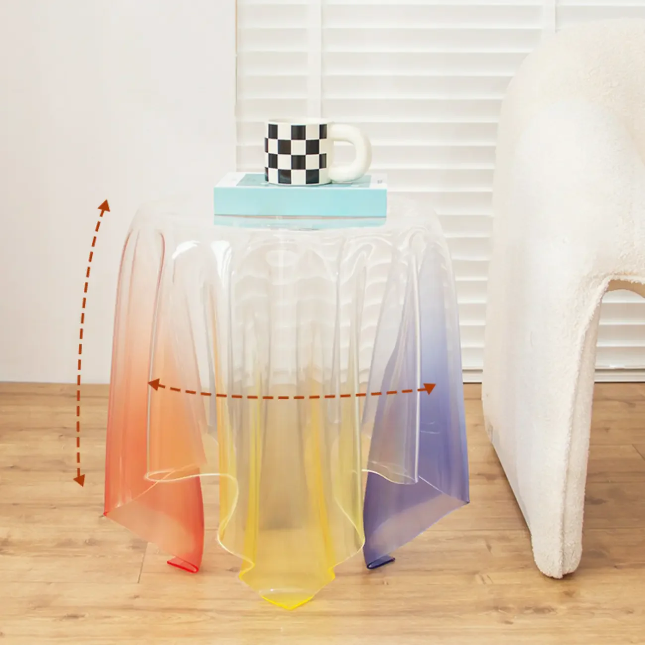 Scandinavian Clear Acrylic Round End Table