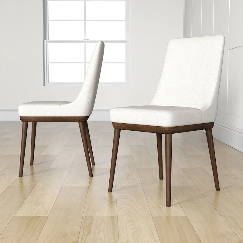 Grayson Mid Century Modern Beige Dining Chair (Set of 2)