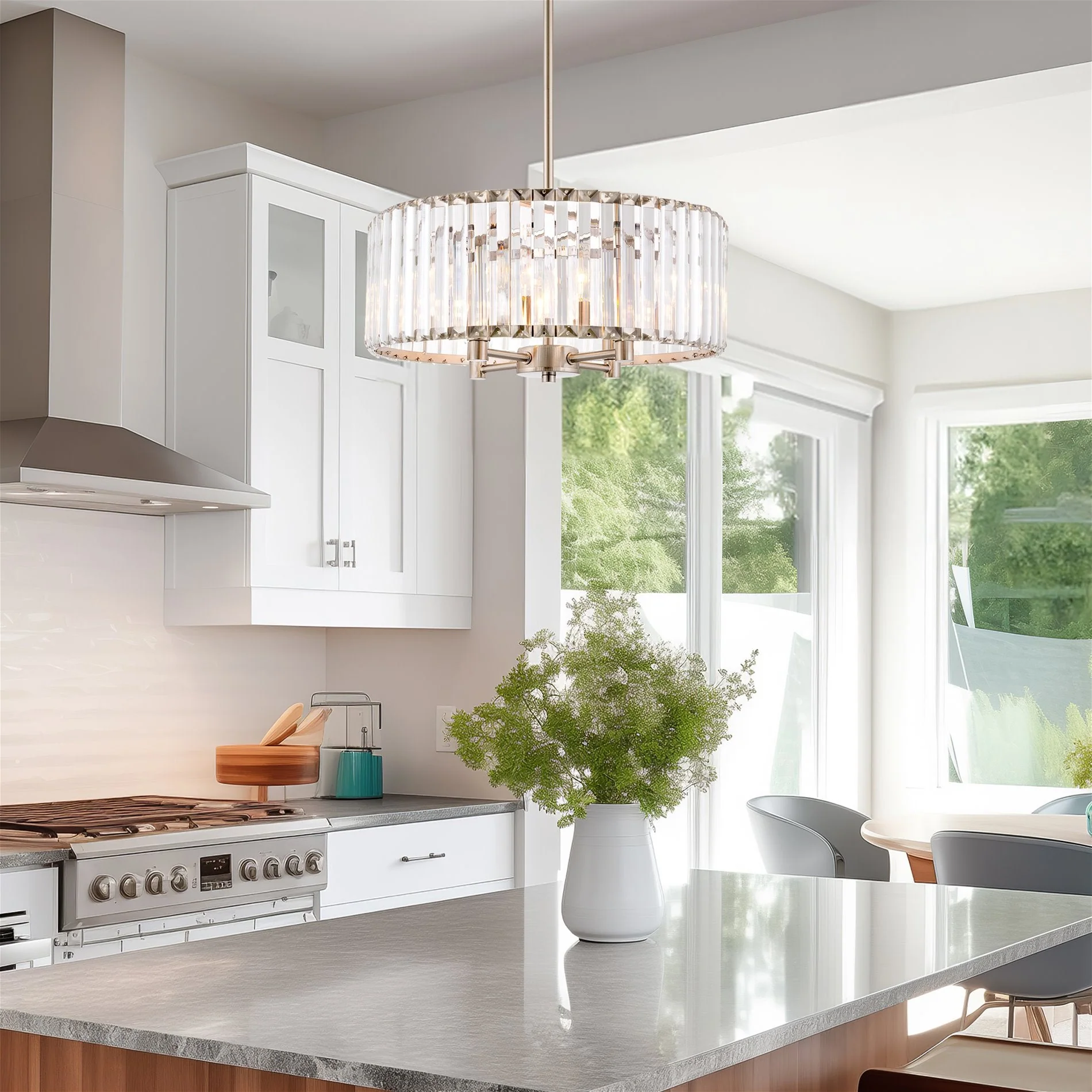 Delilah 16 Modern 4-Light Crystal Drum Chandelier