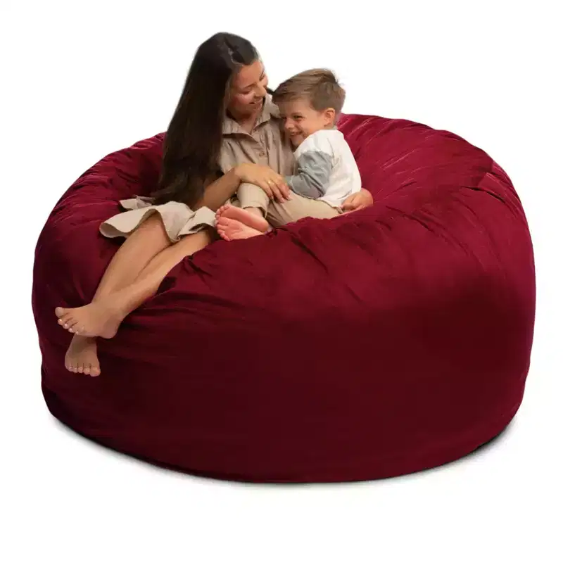 Ultimate Sack 6ft Bean Bag Chair, Oversized Comfortable Indoor Floor Lounger, Giant Foam-Filled Furniture for Relaxing, Burgundy Suede