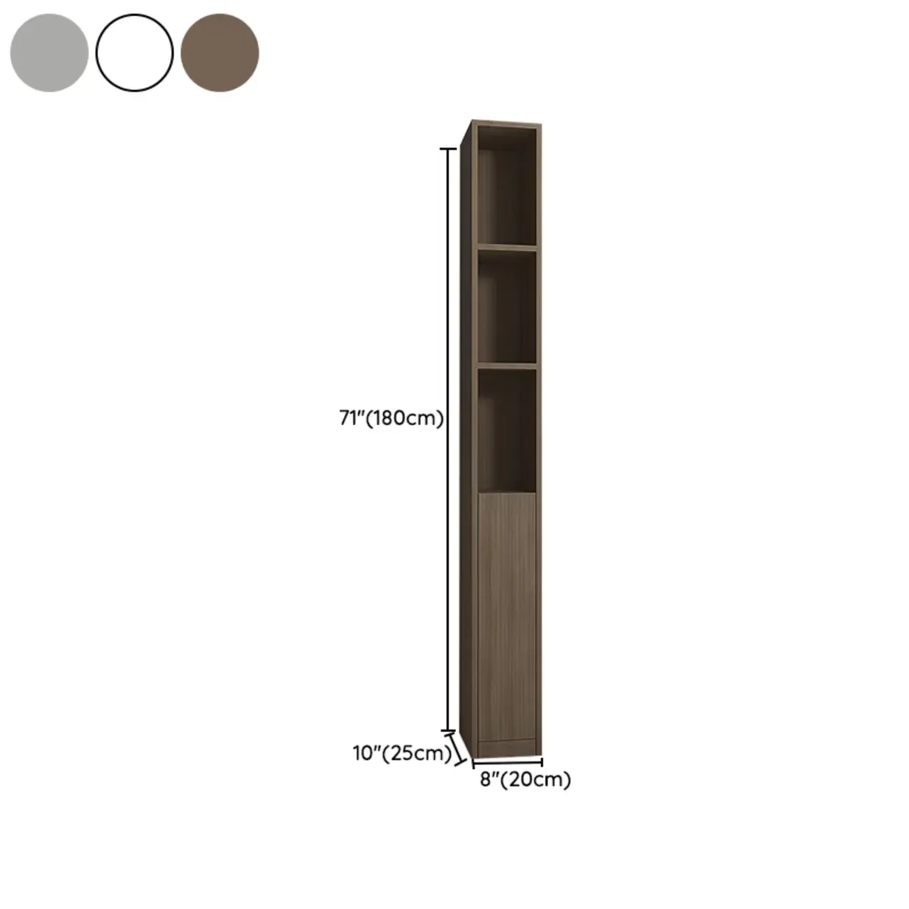 Sleek Modern Rectangle Lumber Tall Shelf Display Cabinet