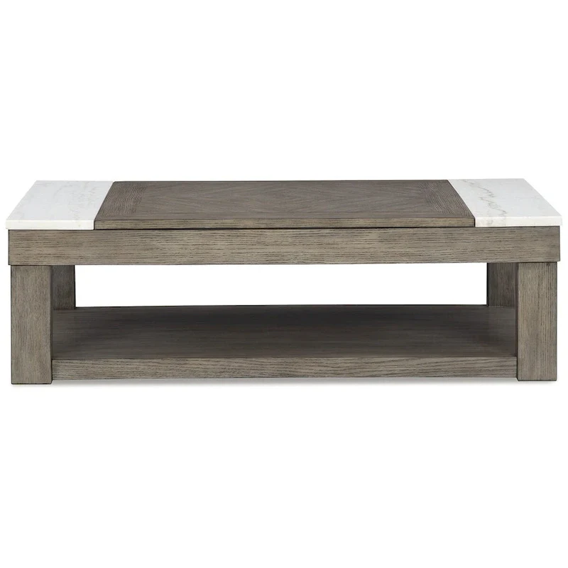 Signature Design by Ashley Loyaska Grayish Brown/White Lift-Top Coffee Table - 56.13 W x 28.25 D x 18.13 H