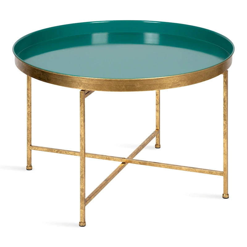 Kate and Laurel Celia Round Metal Coffee Table - 28.25x28.25x19