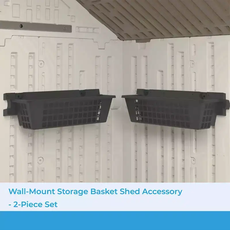 Suncast 12 Pack 25 x 7.25 Inch Resin Basket Accessory for Outdoor Shed, Black