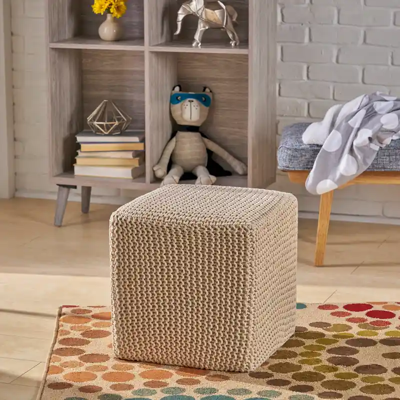 Tessie Knitted Foot Stool by Christopher Knight Home