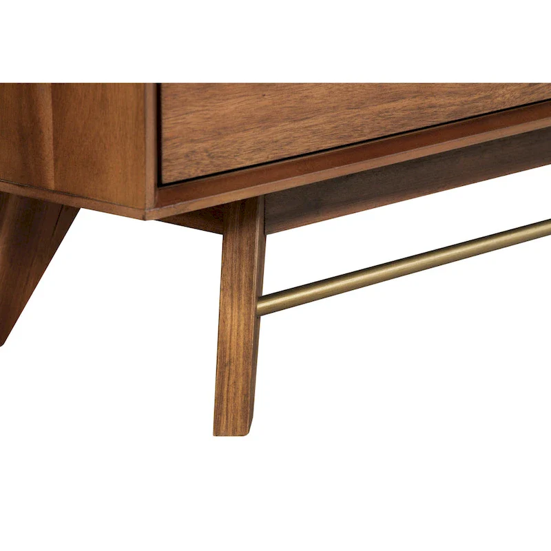 Waldorf Mid-Century Modern Double Dresser with Angled Wood Legs