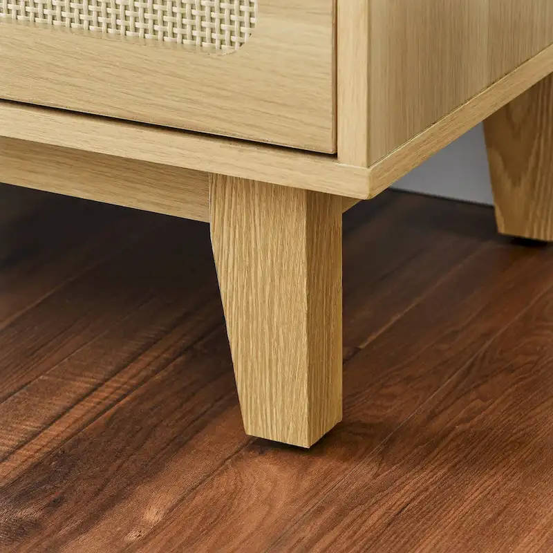 6-Drawer Dresser with Rattan Weave Fronts - Wood - 56 Inch