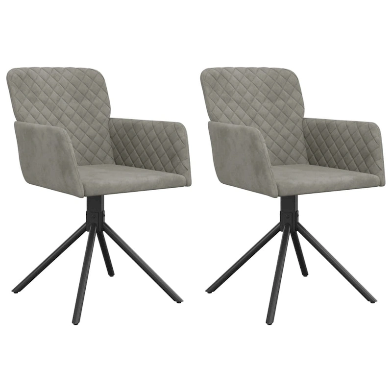 vidaXL Swivel Dining Chairs 2 Pcs Modern Accent Upholstered Side Chair Velvet - 20.3 x 23.2 x 32.9