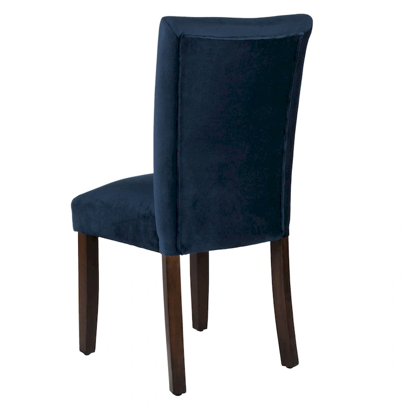 HomePop Classic Velvet Parsons Dining Chair - Dark Navy Blue Velvet (Set of 2)
