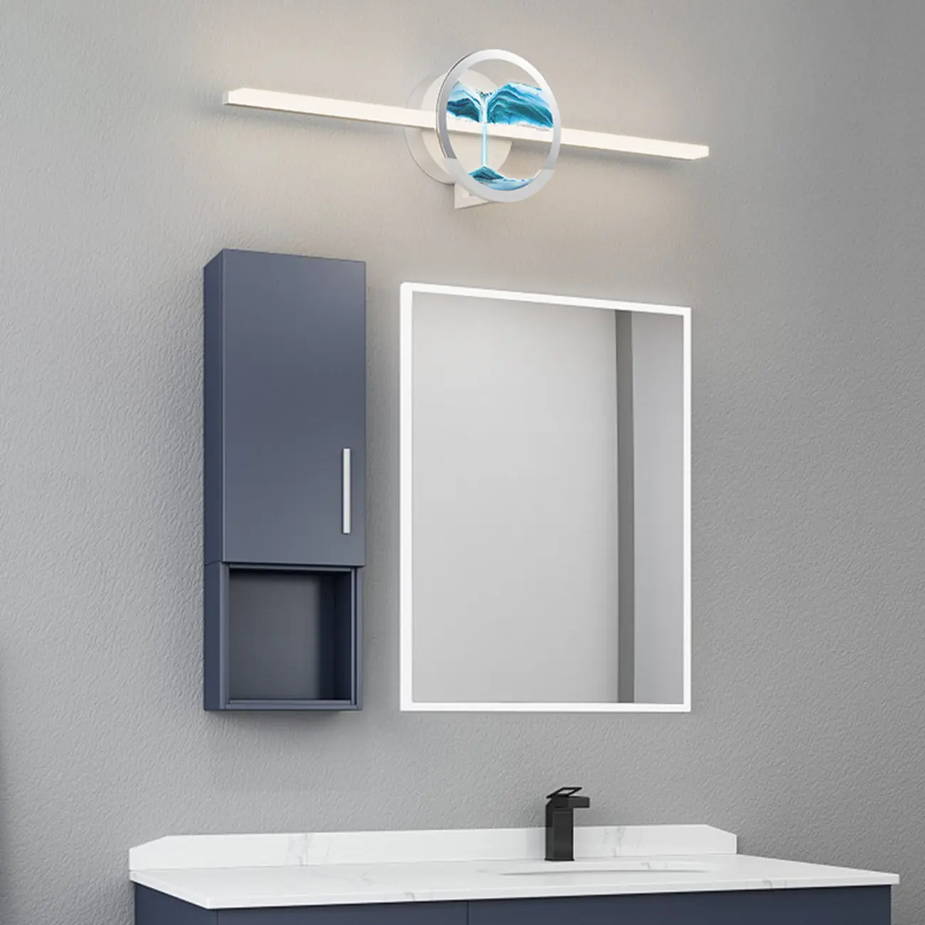 Dimmable Glass Bathroom Vanity Light with Integrated LED
