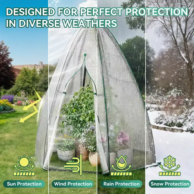 UPTIOT All-Season Greenhouse with Roll-Up Mesh Window & Multi-Weather Protection