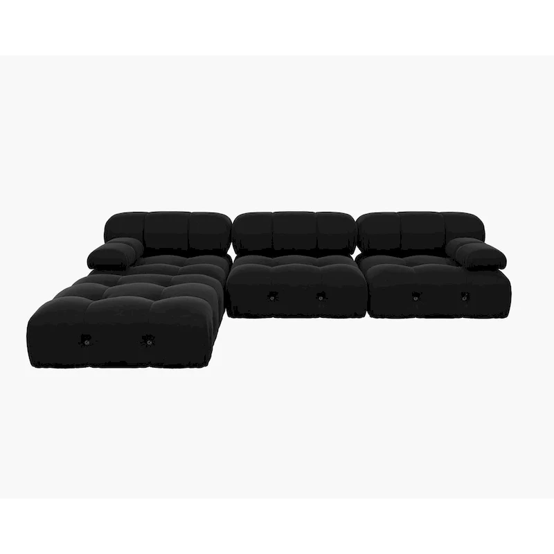 Modern Velvet Upholstered Large Modular Sectional Sofa