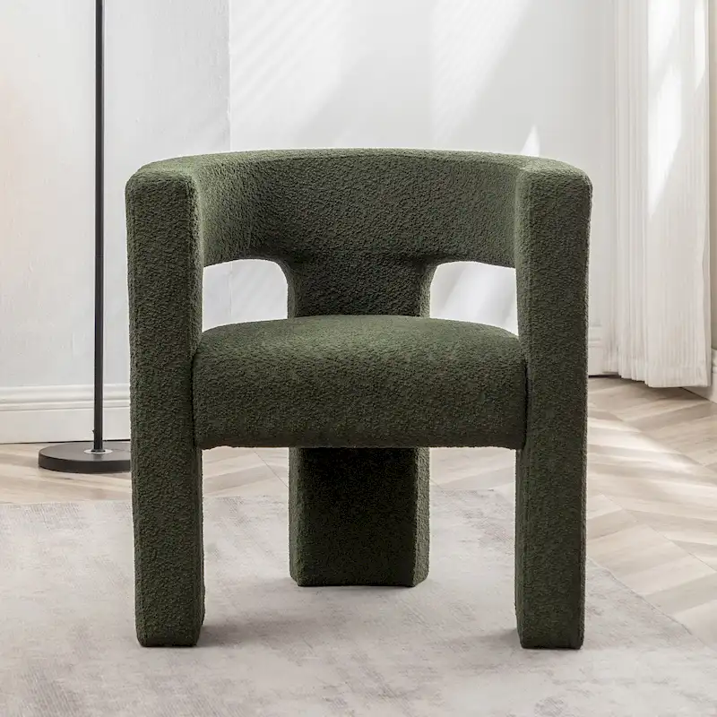 28 Wide Boucle Upholstered Square Armchair