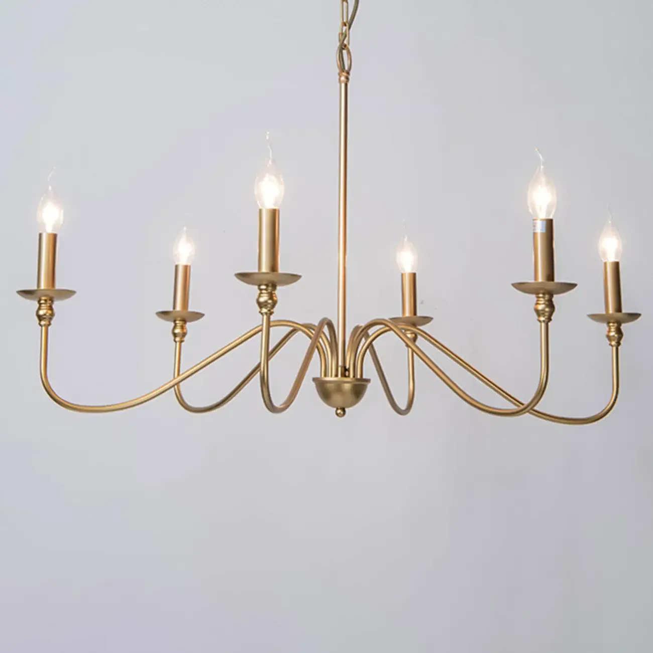 Adjustable Height Classic Golden Candelabra Chandelier
