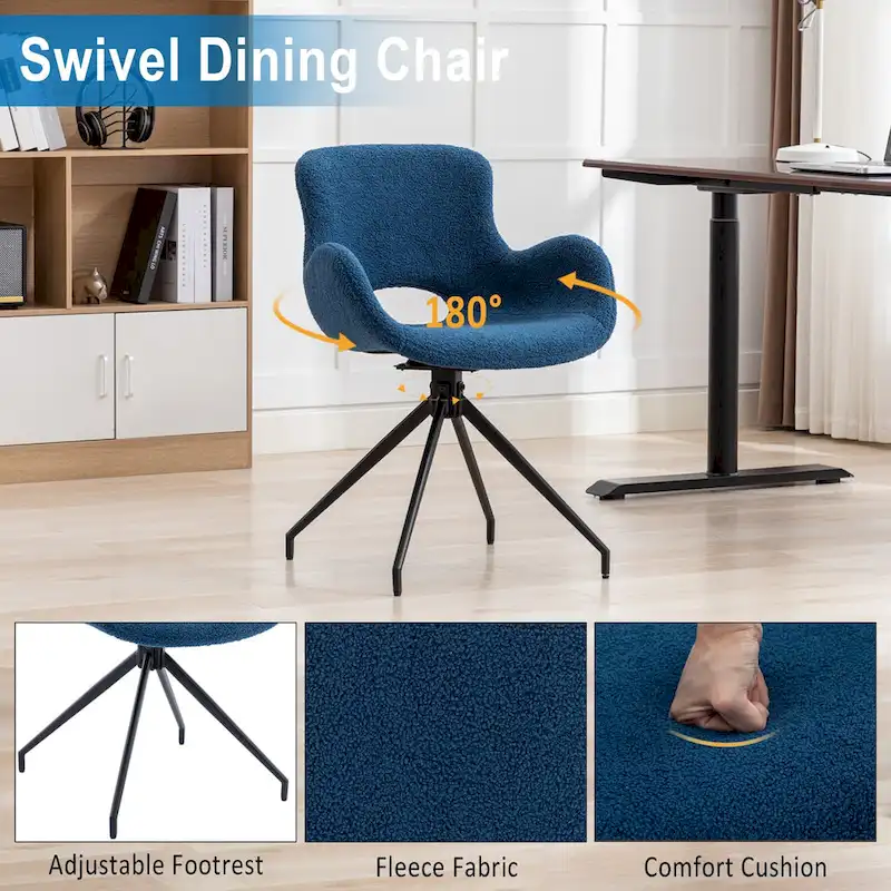 Swivel Dining Accent Chairs Set of 2 - N/A