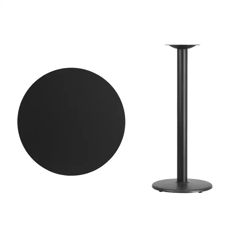 Emma and Oliver 30 Round Laminate Table Top with 18 Round Bar Height Table Base