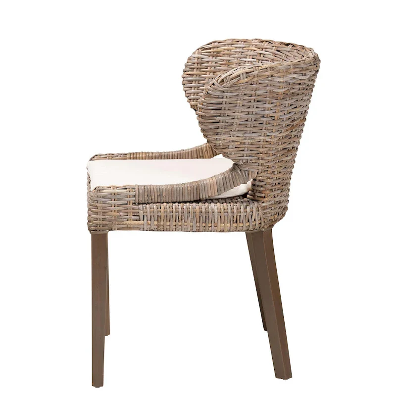 Bohemian Grey Natural Kubura and Mahogany Dining Chairs