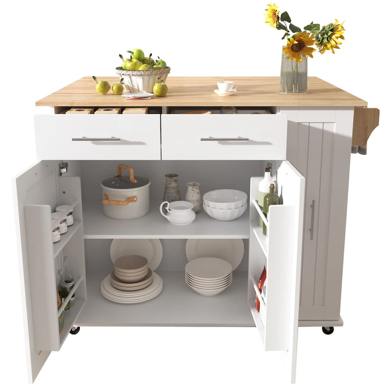Kitchen Island With Drop Leaf(no include stool)