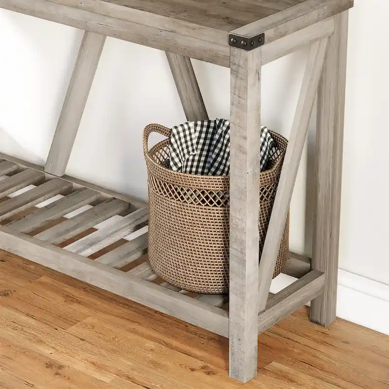 Pellebant A-frame Entry Console Table Long Sofa Table with Shelf - 45.27 in L x 13.98 in W x 31.88 in H