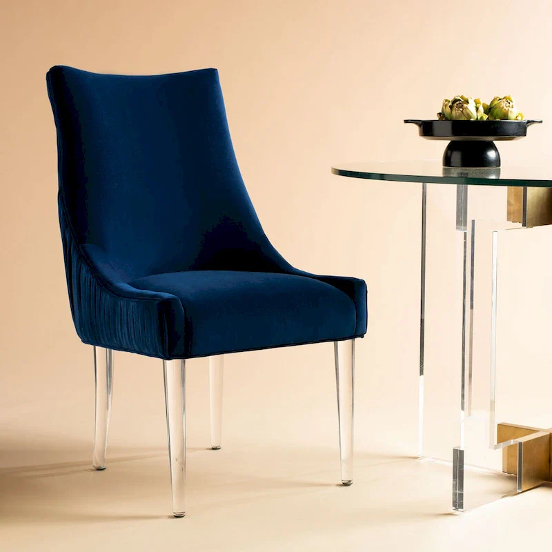 Acrylic Leg Dining Chair - 22W x 28D x 38H Modern Glamour Style