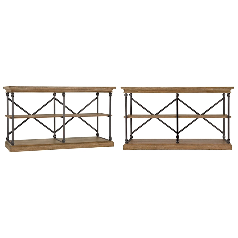 Dubrovnik Cornice Iron and Wood Entryway Console Table