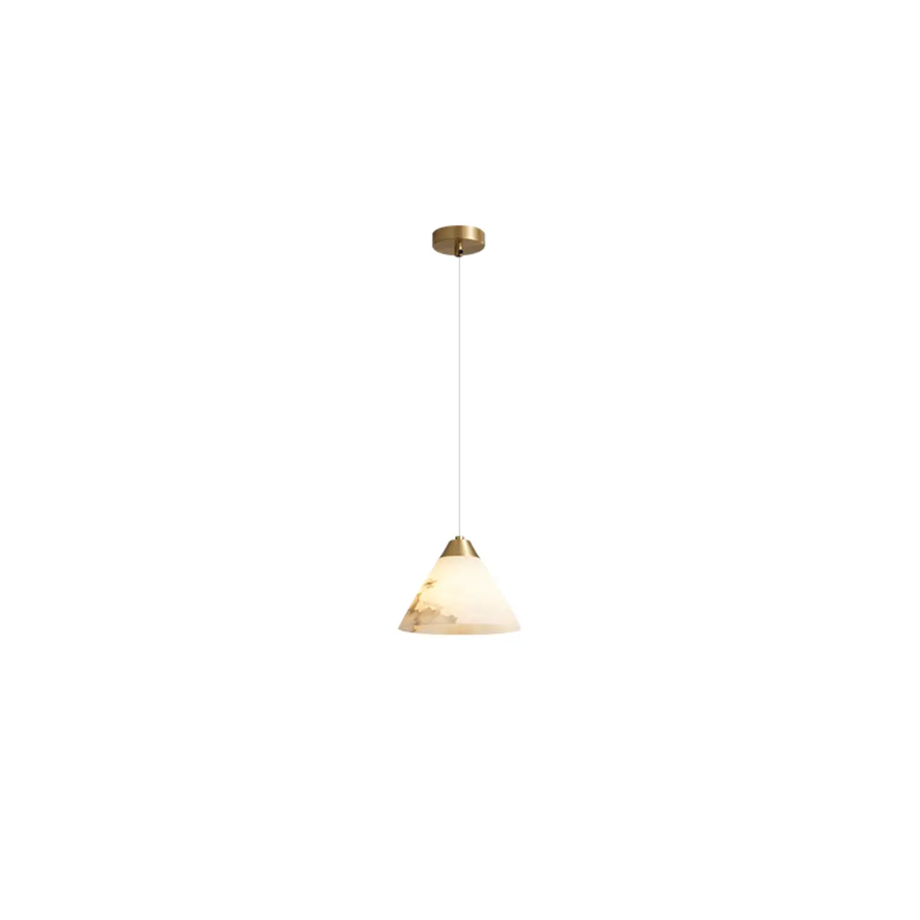 Modern Conical Alabaster White Bedroom Pendant Light