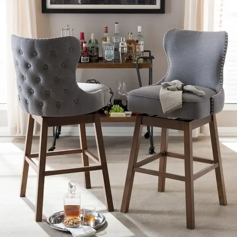Gradisca Modern and Contemporary 2-Piece Swivel Bar Stool Set