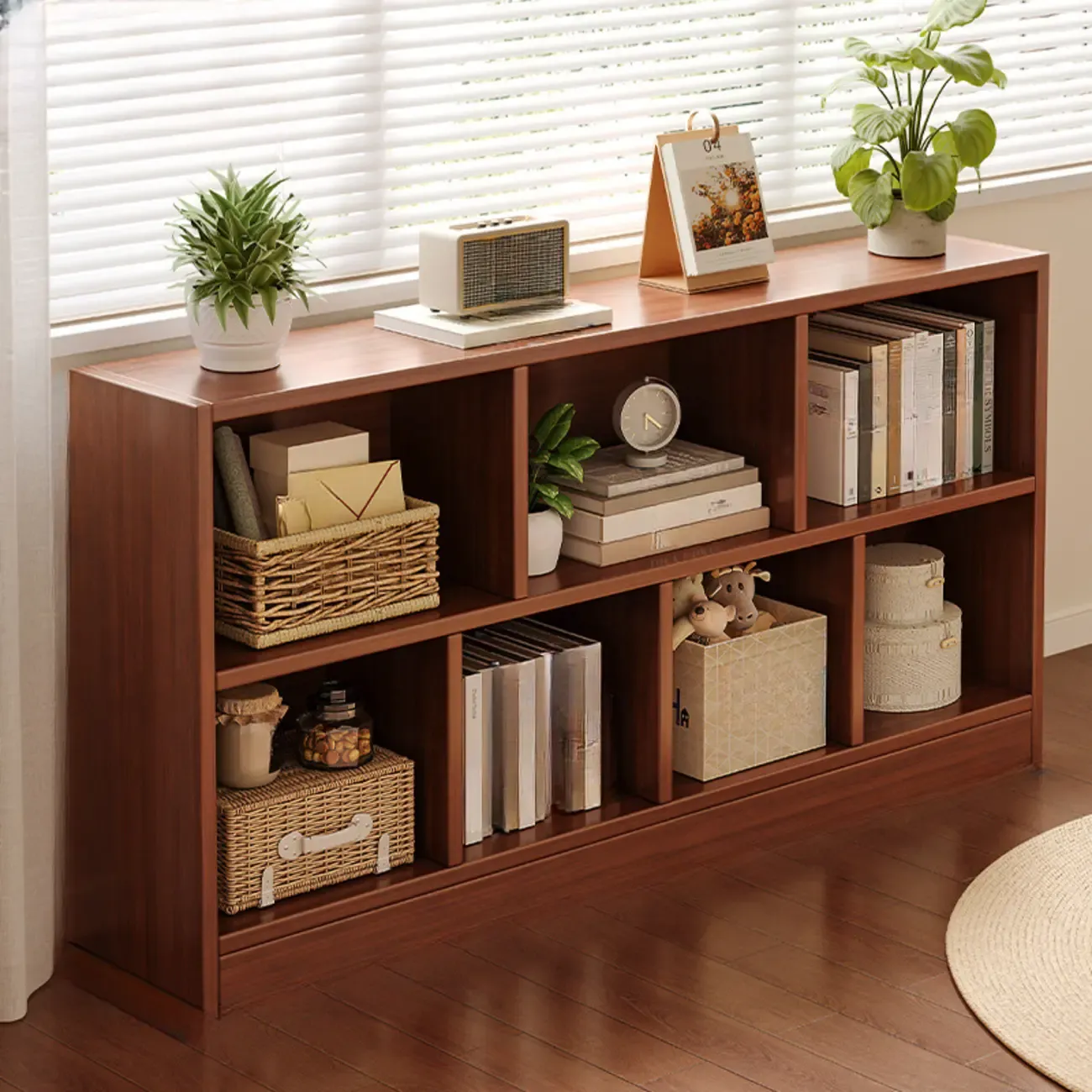 Modern Wooden Compact Bookcase Home Office Shelves