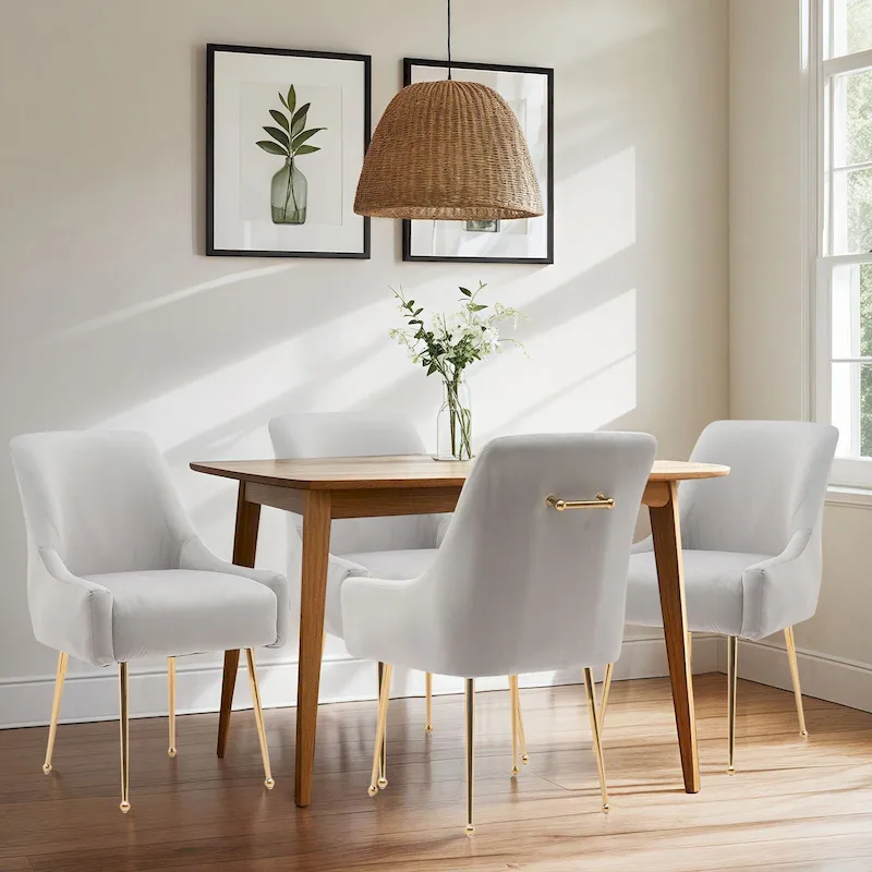 Tufted Velvet Upholstered Dining Chair Set of 2