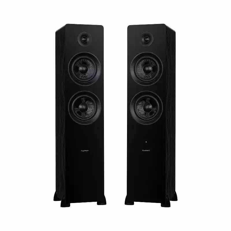 Fluance Ai81 Powered 2-Way Floorstanding Tower Speakers with 150W Built-in Amplifier for TV, Turntable, PC and Bluetooth