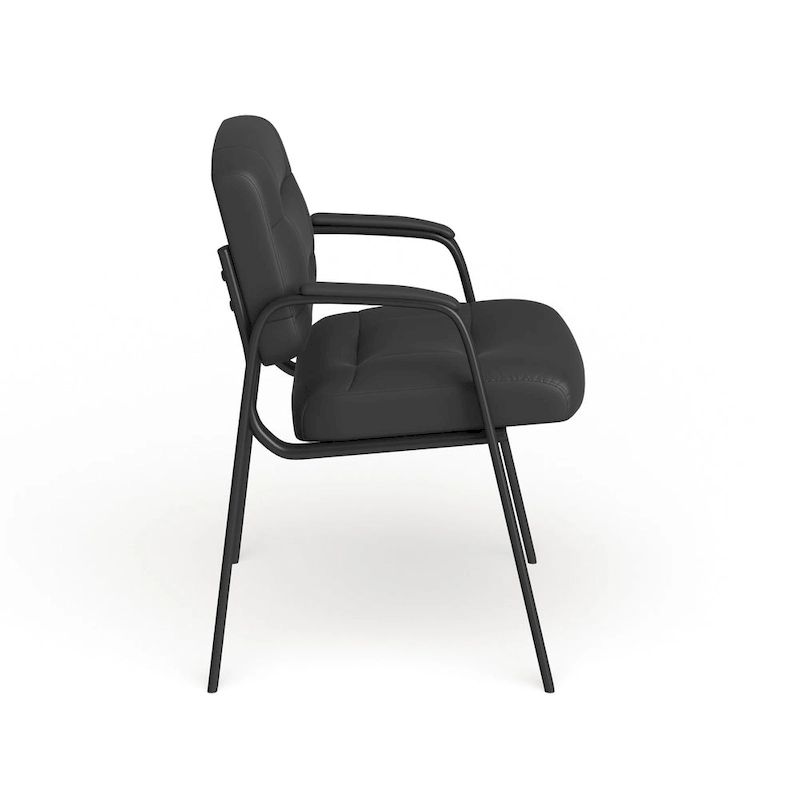 Upholstered Tufted Executive Reception Chair - Black