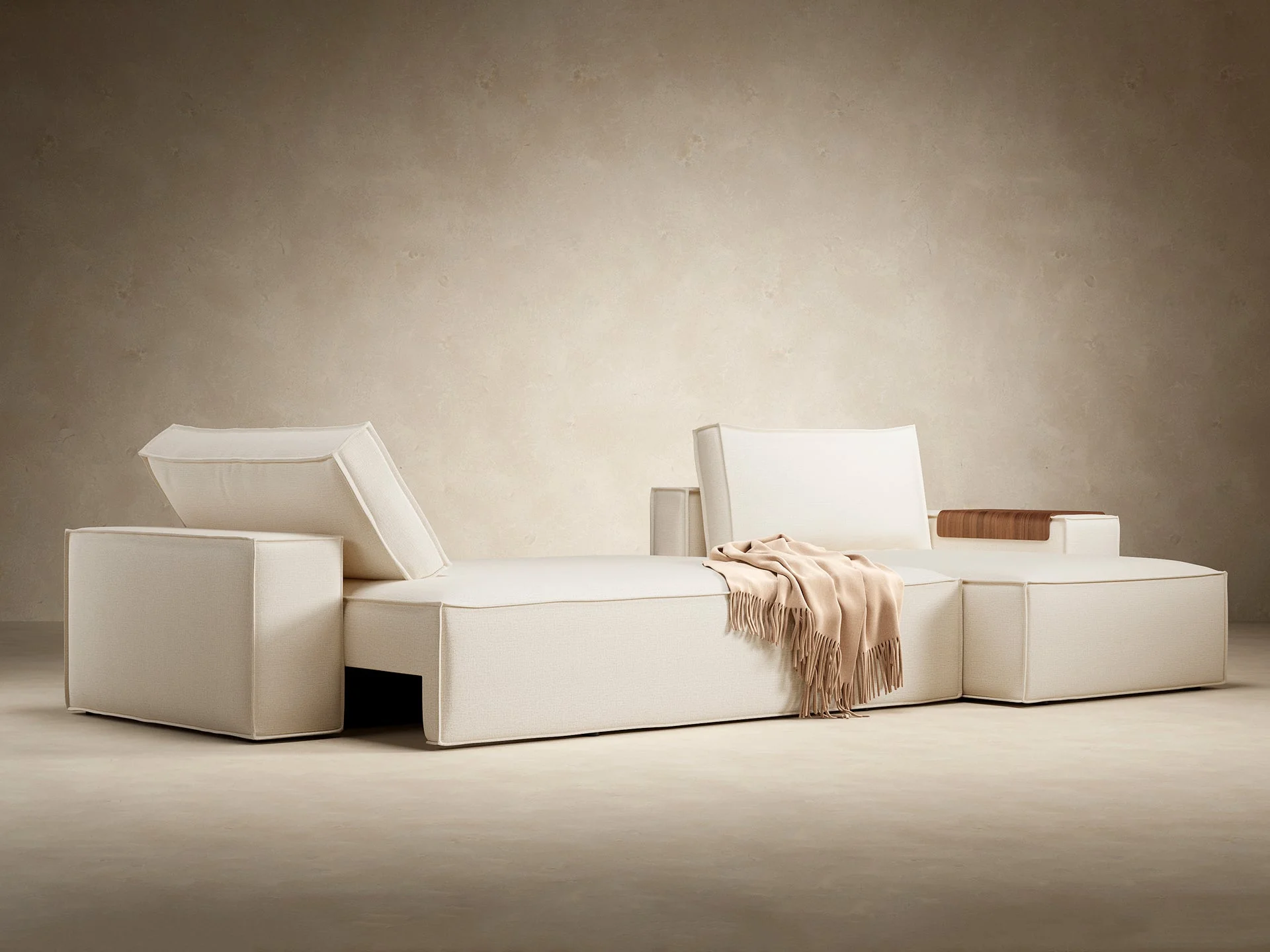 Newilla Wide Arms Sectional Sofa Bed