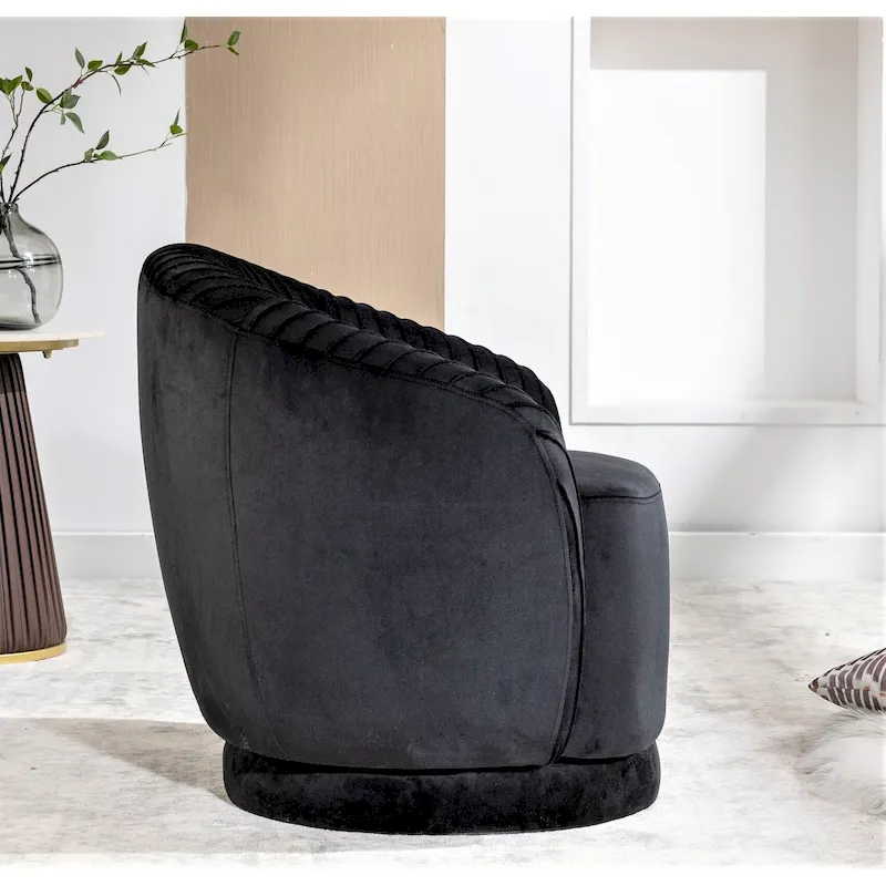 Small Milvo Velvet Swivel Barrel Chair