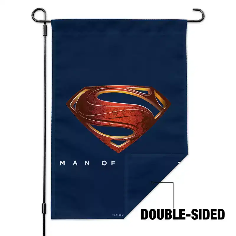 Man Of Steel Mos New Logo Garden Yard Flag with Pole Stand Holder