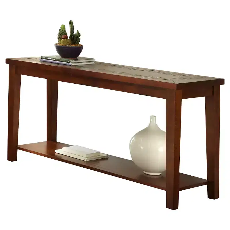 Davenport Sofa Table Medium Cherry - Steve Silver Co.: Hardwood Frame, Veneer Top, Entryway Console