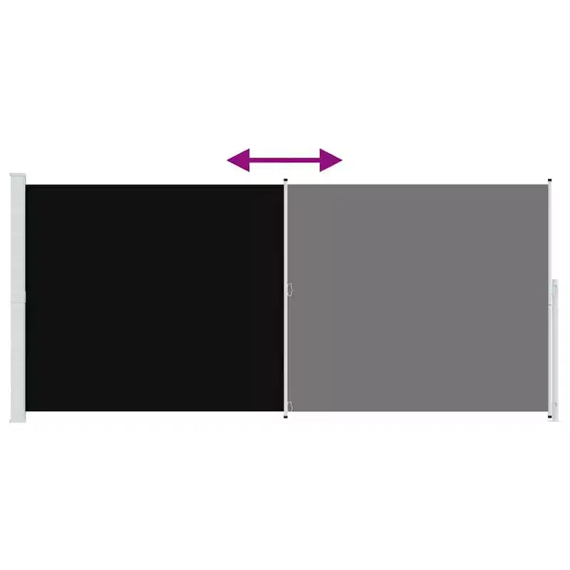 vidaXL Side Awning Black and grey
