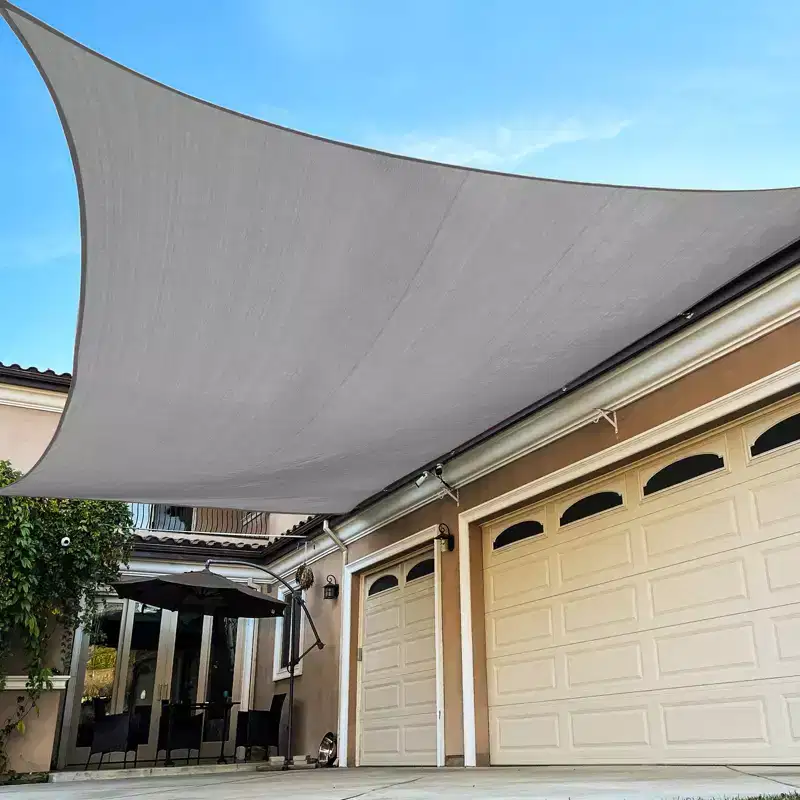 Handpoint Rectangle Patio Sun Shade Sail  Grey, UV-Blocking Outdoor Canopy